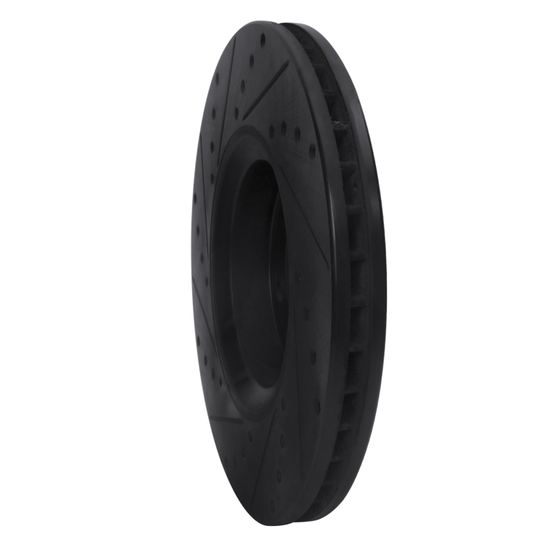 Cadillac BLS Brake Rotor (1) - Front Right - R1 Concepts - Drilled & Slotted - Black - `03-`11